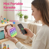 Alpha Mini Portable Karaoke Machine for Adults Kids with 2 Wireless Microphones - Rear View