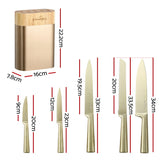 5-Star Chef 6PCS Kitchen Knife Set Stainless Steel Nonstick Block Chef Sharp - Front View