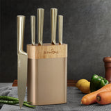 5-Star Chef 6PCS Kitchen Knife Set Stainless Steel Nonstick Block Chef Sharp - Low Angle