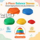 Keezi Kids Stepping Stones Balance Stone Set Crab Indoor Outdoor 5PCS - Top-Down View