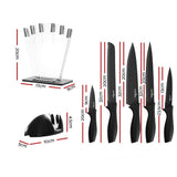 5-Star Chef 7PCS Kitchen Knife Set Stainless Steel Non-stick with Sharpener - Front View