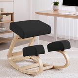 Artiss Kneeling Chair Ergonomic Posture Chair with Memory Foam Balance Stool for Home Office Gaming 120kg Weight Capacity Black - Close-Up Angle