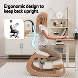 Artiss Kneeling Chair Ergonomic Posture Chair with Memory Foam Balance Stool for Home Office Gaming 120kg Weight Capacity Beige - Top-Down View