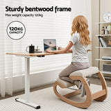 Artiss Kneeling Chair Ergonomic Posture Chair with Memory Foam Balance Stool for Home Office Gaming 120kg Weight Capacity Beige - Rear View