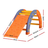 Keezi Kids Climbing Frame Set With Slide Indoor Outdoor Toddler Toys Pikler Arch Climber - Front View