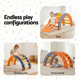 Keezi Kids Climbing Frame Set With Slide Indoor Outdoor Toddler Toys Pikler Arch Climber - Top-Down View