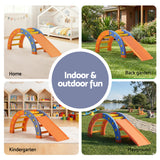Keezi Kids Climbing Frame Set With Slide Indoor Outdoor Toddler Toys Pikler Arch Climber - Rear View