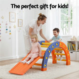 Keezi Kids Climbing Frame Set With Slide Indoor Outdoor Toddler Toys Pikler Arch Climber - Close-Up Angle
