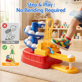 Keezi Kids Golf Toy Set with 20 Balls & 3 Adjustable Clubs, Foot Pedal Ball Launcher Portable Training Toy, Indoor Outdoor Backyard Sports Game for Ages 3-8