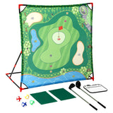 Keezi Kids Golf Chipping Game Set with Stand, 24 Sticky Balls, Adjustable Club & 2 Hitting Mats for Indoor Outdoor Ages 3-12 Play