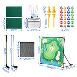 Keezi Kids Golf Chipping Game Set with Stand, 24 Sticky Balls, Adjustable Club & 2 Hitting Mats for Indoor Outdoor Ages 3-12 Play - Front View