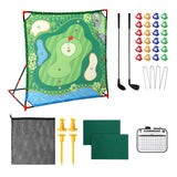 Keezi Kids Golf Chipping Game Set with Stand, 24 Sticky Balls, Adjustable Club & 2 Hitting Mats for Indoor Outdoor Ages 3-12 Play - Side View