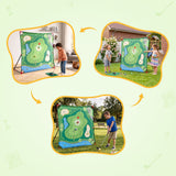 Keezi Kids Golf Chipping Game Set with Stand, 24 Sticky Balls, Adjustable Club & 2 Hitting Mats for Indoor Outdoor Ages 3-12 Play - Low Angle