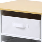 Oikiture Kids Table and Chair Set with Storage Bins Wooden & White
