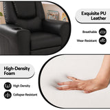 Keezi Kids Recliner Chair Black PU Leather Sofa Lounge Couch Children Armchair