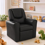 Keezi Kids Recliner Chair Black PU Leather Sofa Lounge Couch Children Armchair - Extra Image