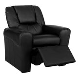 Keezi Kids Recliner Chair PU Leather Sofa Lounge Couch Children Armchair Black - Side View