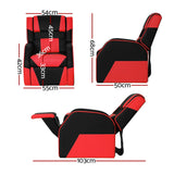 Keezi Kids Recliner Chair PU Leather Gaming Sofa Lounge Couch Children Armchair - Front View