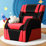 Keezi Kids Recliner Chair PU Leather Gaming Sofa Lounge Couch Children Armchair - Low Angle
