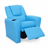 Keezi Kids Recliner Chair Blue PU Leather Sofa Lounge Couch Children Armchair