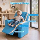 Keezi Kids Recliner Chair Blue PU Leather Sofa Lounge Couch Children Armchair