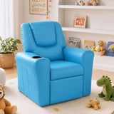 Keezi Kids Recliner Chair Blue PU Leather Sofa Lounge Couch Children Armchair - Extra Image