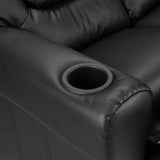 Keezi Kids Recliner Chair Double PU Leather Sofa Lounge Couch Armchair Black - Top-Down View
