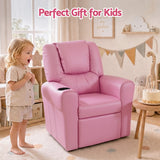 Keezi Kids Recliner Chair Pink PU Leather Sofa Lounge Couch Children Armchair