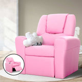 Keezi Kids Recliner Chair PU Leather Sofa Lounge Couch Children Armchair Pink - Close-Up Angle