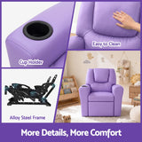 Keezi Kids Recliner Chair Purple PU Leather Sofa Lounge Couch Children Armchair - Close-Up Angle