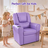 Keezi Kids Recliner Chair Purple PU Leather Sofa Lounge Couch Children Armchair - Low Angle