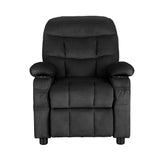 Keezi Kids Recliner Chair Black Velvet Sofa Lounge Couch Children Charis Armchair - Side View