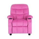 Keezi Kids Recliner Chair Pink Velvet Sofa Lounge Couch Children Charis Armchair - Side View