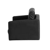 Keezi Kids Sofa 2 Seater Children Flip Open Couch PU Leather Armchair Black - Top-Down View