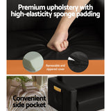 Keezi Kids Sofa 2 Seater Children Flip Open Couch PU Leather Armchair Black - 45-Degree Angle