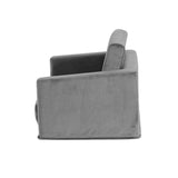 Keezi Kids Sofa 2 Seater Children Flip Open Couch Velvet Armchair Grey - Top-Down View