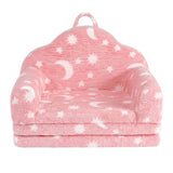 Keezi Kids 2-in-1 Fold Out Sofa Bed with Removable Washable Cover, Carry Handle, Storage Pocket, Glow in the Dark, Pink - Top-Down View