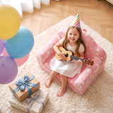 Keezi Kids 2-in-1 Fold Out Sofa Bed with Removable Washable Cover, Carry Handle, Storage Pocket, Glow in the Dark, Pink - Extra Image