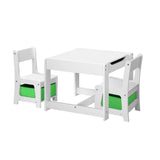 Oikiture Kids Table and Chair Set with Storage Box Wooden