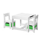 Oikiture Kids Table and Chair Set with Storage Box Wooden