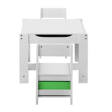 Oikiture Kids Table and Chair Set with Storage Box Wooden