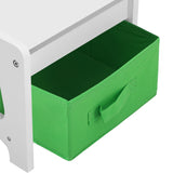 Oikiture Kids Table and Chair Set with Storage Box Wooden - Top-Down View
