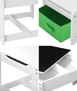 Oikiture Kids Table and Chair Set with Storage Box Wooden
