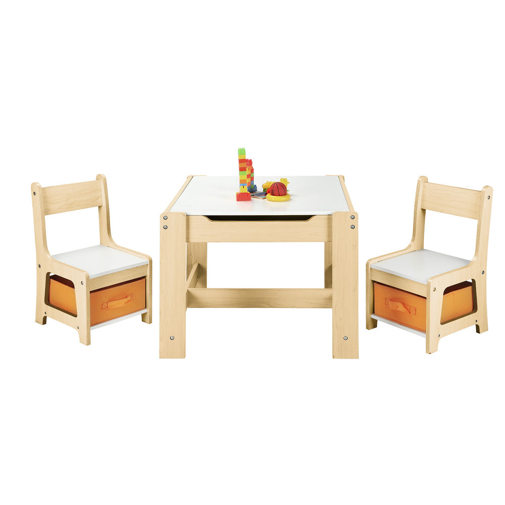 Oikiture Kids Table and Chairs Set with Toys Storage Box