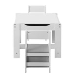 Oikiture Kids Table and Chairs Set with Toys Storage Box Grey