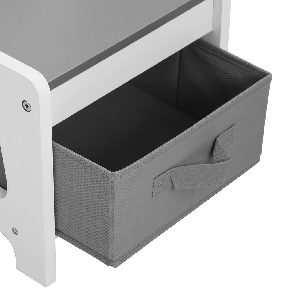 Oikiture Kids Table and Chairs Set with Toys Storage Box Grey