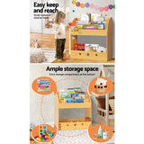Keezi 3 Tiers Kids Bookshelf Magazine Shelf Organiser Bookcase Display - Rear View