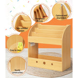 Keezi 3 Tiers Kids Bookshelf Magazine Shelf Organiser Bookcase Display - Close-Up Angle