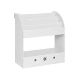 Keezi 3 Tiers Kids Bookshelf Magazine Shelf Organiser Bookcase Display White - Front View