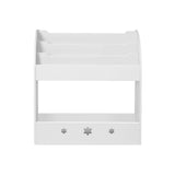 Keezi 3 Tiers Kids Bookshelf Magazine Shelf Organiser Bookcase Display White - Top-Down View